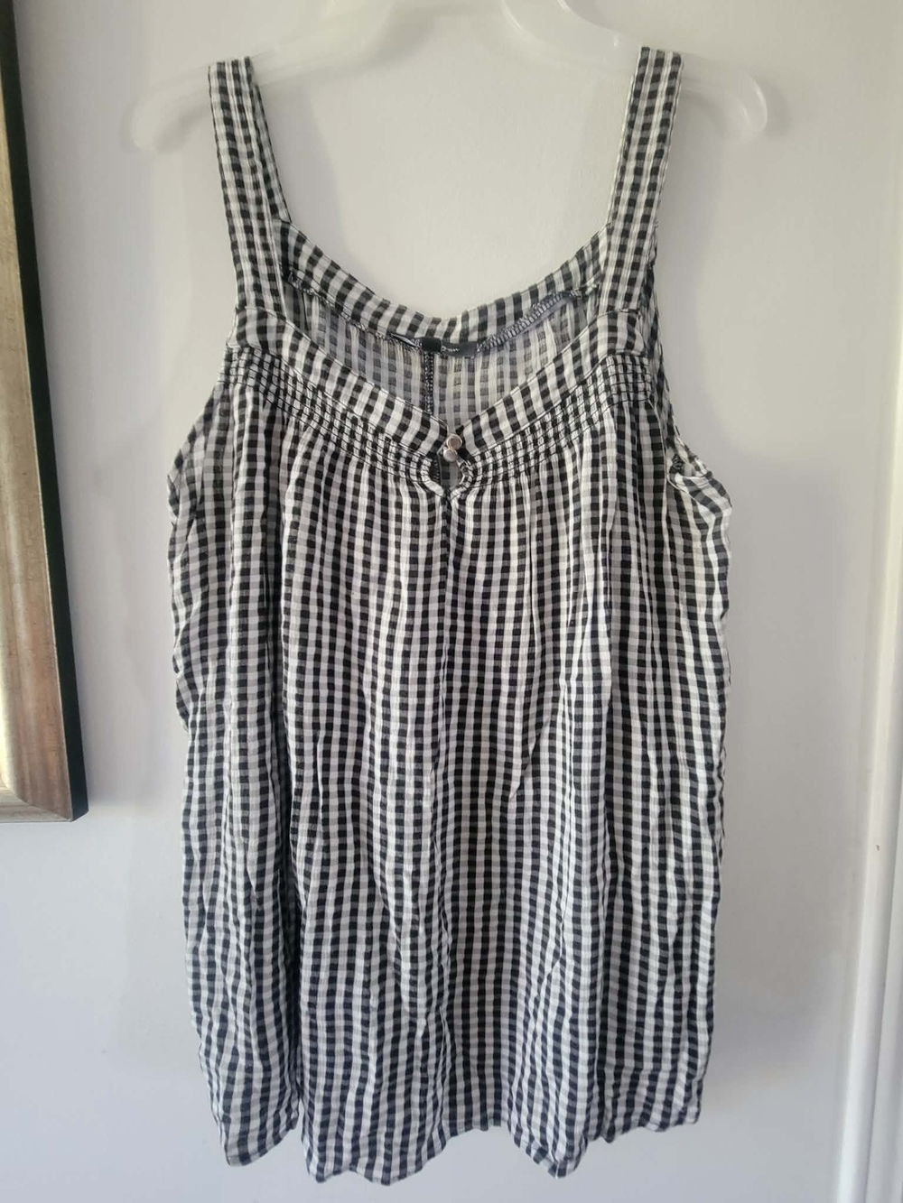 Black & White Gingham Sleeveless Camisole Top